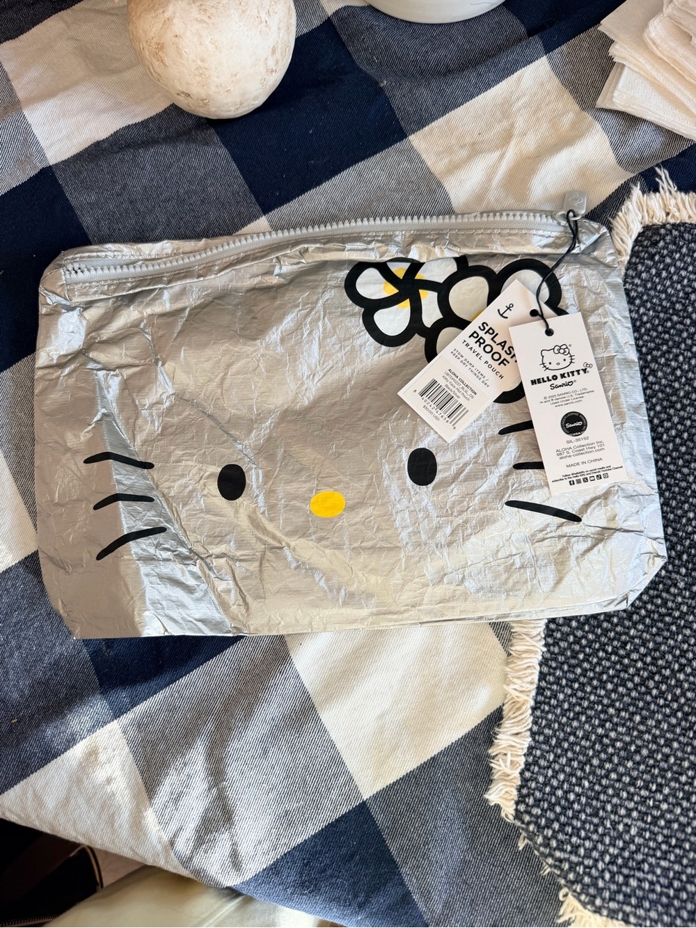 Hello kitty face mid pouch NWT